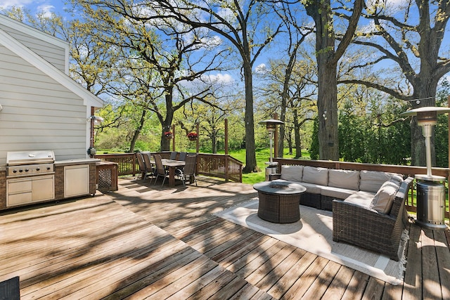 506 Aberdeen Rd, Frankfort, IL 60423 - wooden deck with outdoor dining area, an outdoor living space, and area for grilling