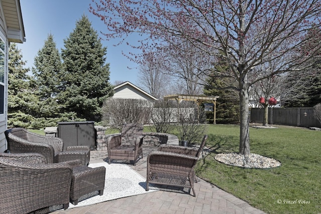 459 E Amberside Dr, Elgin, IL 60124 - view of patio / terrace with an outdoor hangout area and a pergola