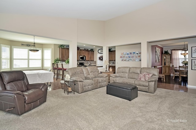 459 E Amberside Dr, Elgin, IL 60124 - living area featuring carpet floors and wood finished floors
