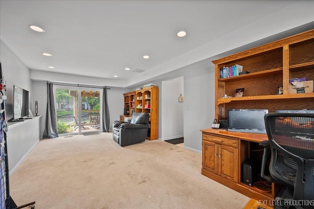 19 Vernon Ct, South Elgin, IL 60177 - office area featuring light carpet and recessed lighting