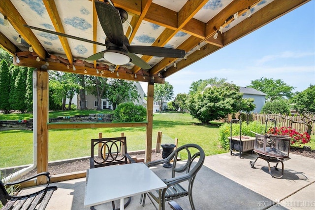 19 Vernon Ct, South Elgin, IL 60177 - view of patio / terrace featuring ceiling fan and outdoor dining area