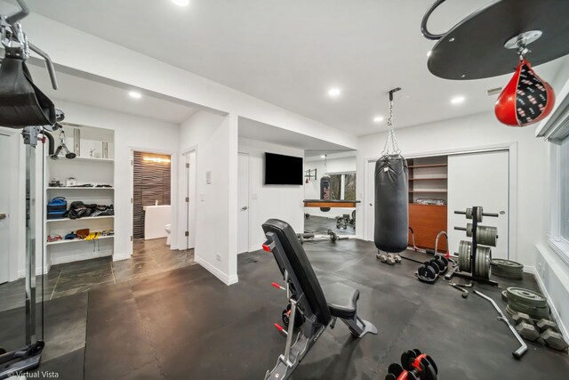 14567 S 82nd Ave, Orland Park, IL 60462 - exercise room with baseboards and recessed lighting