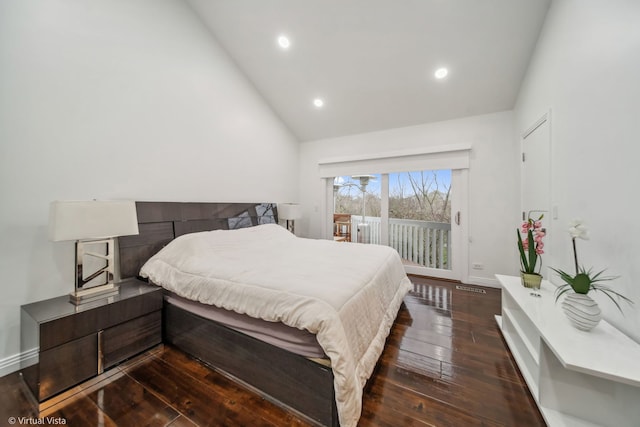14567 S 82nd Ave, Orland Park, IL 60462 - bedroom with hardwood / wood-style floors, baseboards, access to outside, and recessed lighting