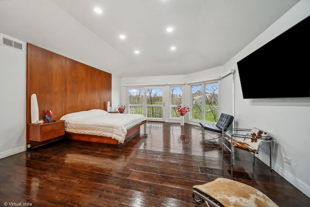 14567 S 82nd Ave, Orland Park, IL 60462 - bedroom featuring baseboards, visible vents, recessed lighting, access to outside, and hardwood / wood-style floors