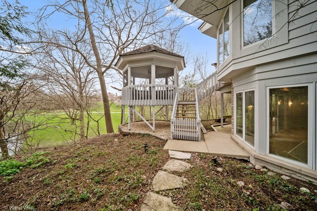 14567 S 82nd Ave, Orland Park, IL 60462 - view of yard with stairway, a patio area, and a sunroom