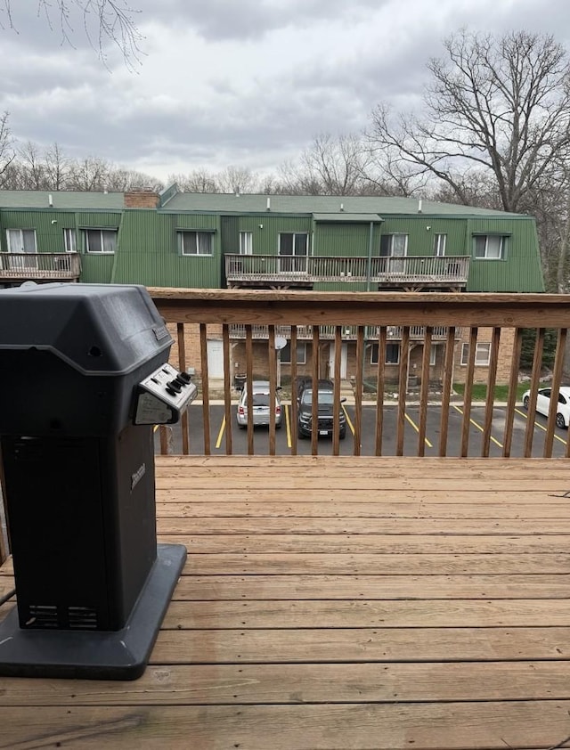 deck featuring area for grilling