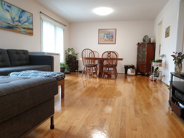 living room featuring light wood-style flooring