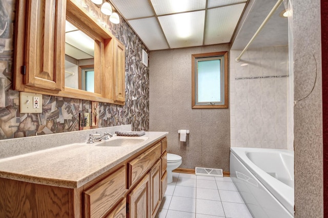 13344 S Stephen Dr, Palos Park, IL 60464 - full bathroom featuring vanity, tile patterned floors, and tub / shower combination