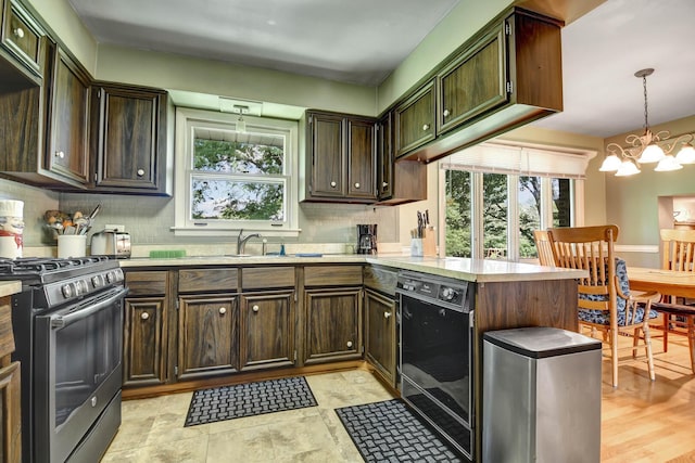 13344 S Stephen Dr, Palos Park, IL 60464 - kitchen featuring dishwasher, stainless steel range with gas stovetop, healthy amount of natural light, and tasteful backsplash