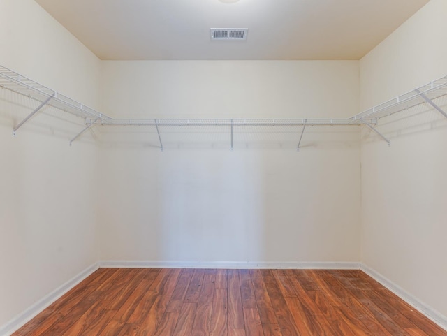 walk in closet featuring wood finished floors