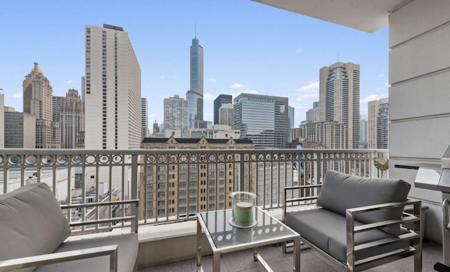 balcony with a view of city