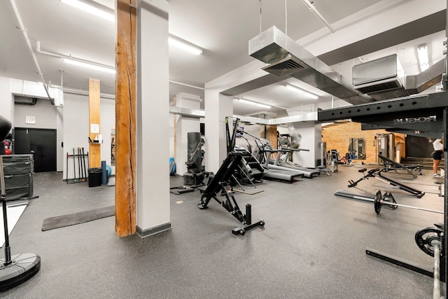 gym with visible vents