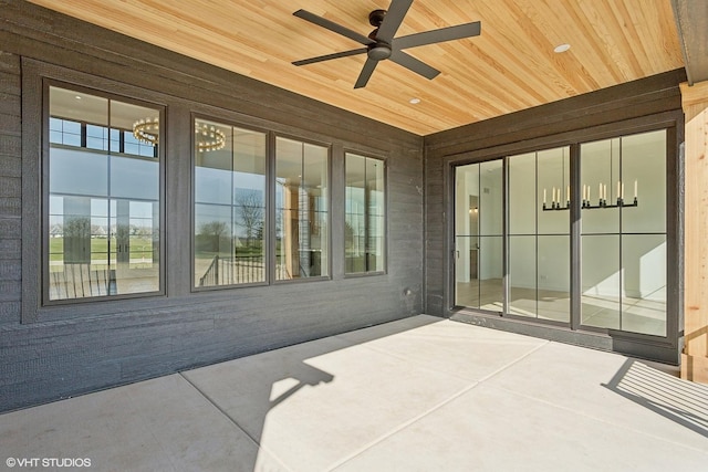 view of patio / terrace featuring a ceiling fan