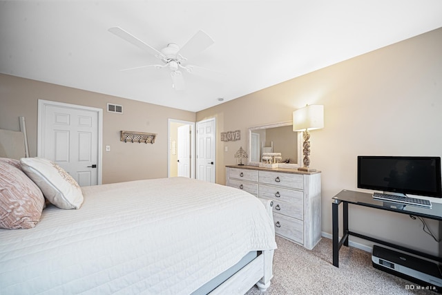6834 Oak View Ct, Oak Forest, IL 60452 - bedroom with light colored carpet, a ceiling fan, and baseboards