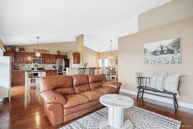 6834 Oak View Ct, Oak Forest, IL 60452 - living room featuring light wood-style flooring, baseboards, and high vaulted ceiling