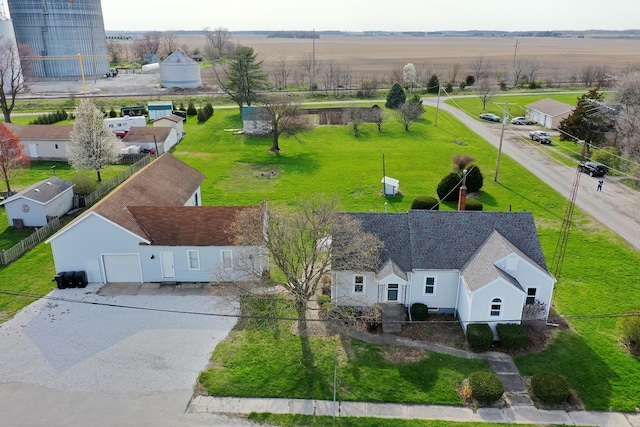 aerial view featuring a rural view