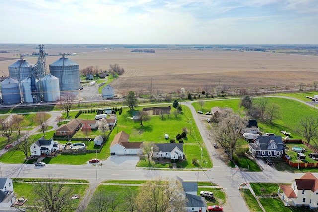 drone / aerial view with a rural view and a residential view
