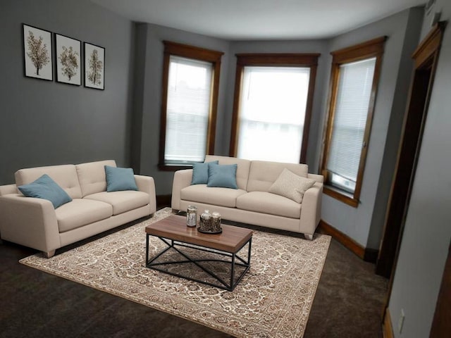 4134 W 21st Pl, Chicago, IL 60623 - carpeted living room featuring baseboards and plenty of natural light