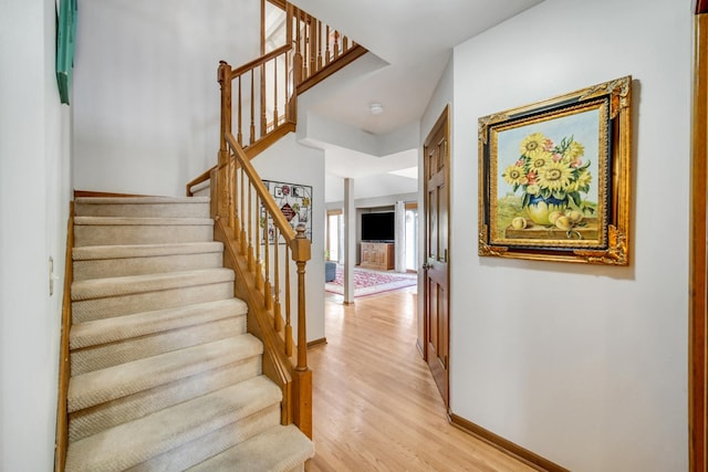 2894 Whispering Oaks Ct, Buffalo Grove, IL 60089 - stairs featuring baseboards and wood finished floors