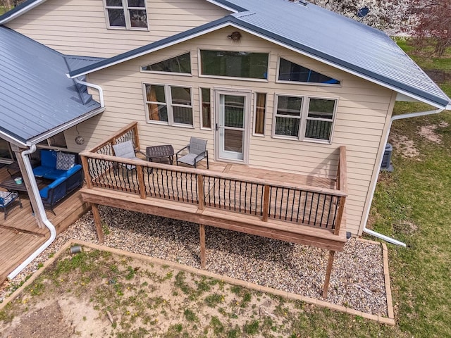 10690 E 1700 N Rd, Pontiac, IL 61764 - back of house with a deck and central AC