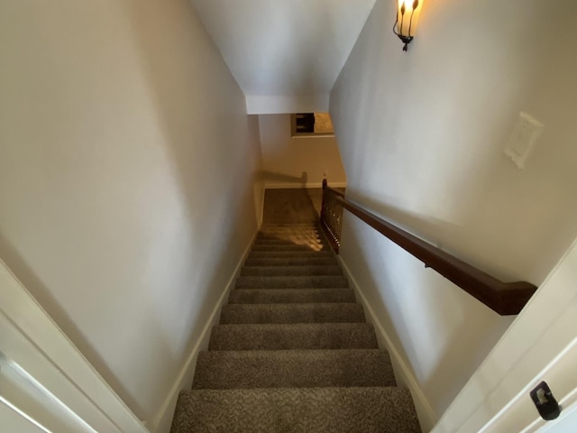 2110 Escalade Rd, Bloomington, IL 61705 - staircase with carpet and baseboards