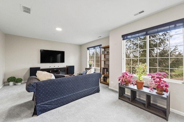 68 Tall Grass Ct, Streamwood, IL 60107 - carpeted living area with recessed lighting, visible vents, and baseboards
