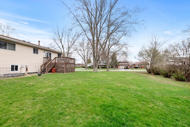 8509 Hemlock St, Orland Park, IL 60462 - view of yard featuring stairs and a deck