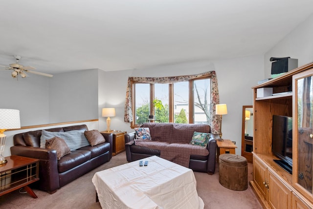 8509 Hemlock St, Orland Park, IL 60462 - living room featuring ceiling fan and light carpet