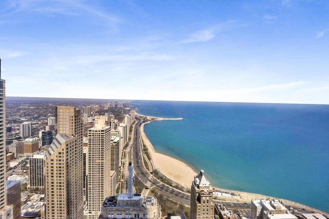 175 E Delaware Pl Unit 5803, Chicago, IL 60611 - aerial view featuring a view of city, a beach view, and a water view