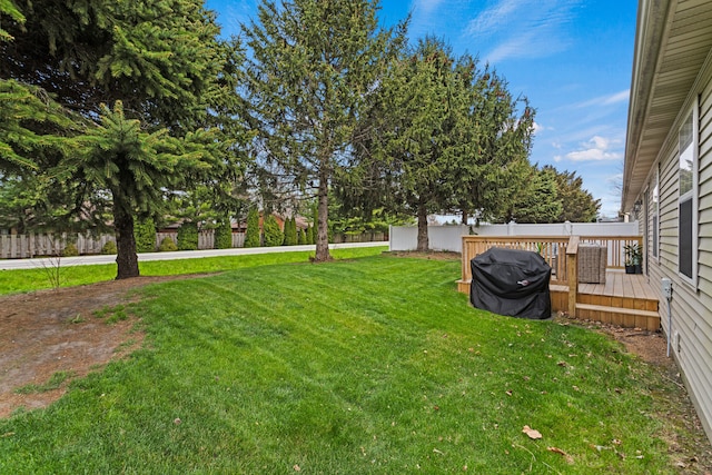 1318 Ridge Pointe Dr, Monticello, IL 61856 - view of yard with fence private yard and a deck