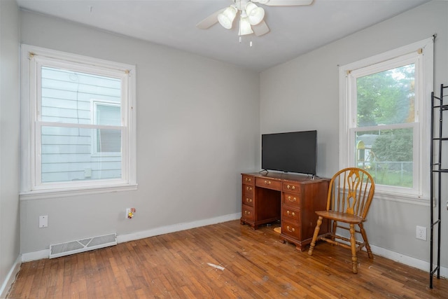 212 Keiser Ave, Normal, IL 61761 - office space with wood-type flooring and a ceiling fan