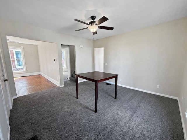 732 S 14th Ave, Freeport, IL 61032 - unfurnished office with ceiling fan, baseboards, and carpet floors