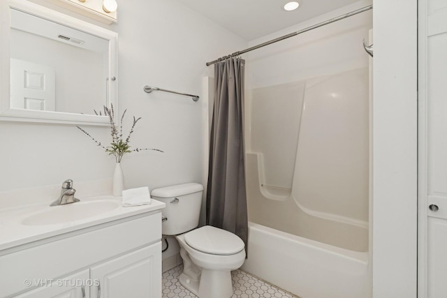 3625 Johns Manville Ave, Gurnee, IL 60031 - full bath with vanity, tile patterned floors, shower / bath combo, and toilet