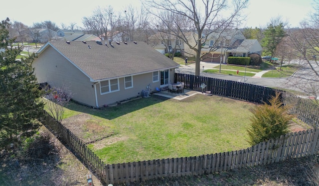 bird's eye view with a residential view