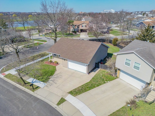 drone / aerial view with a residential view