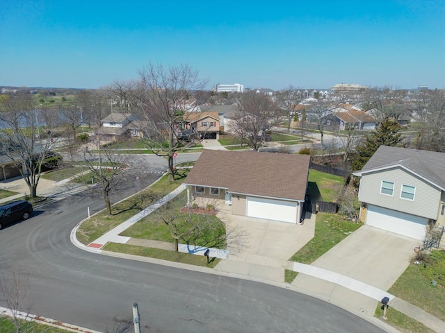 drone / aerial view with a residential view