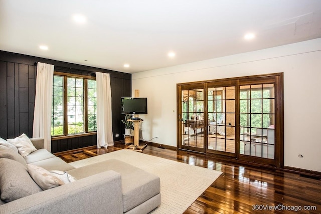 304 Polo Ln, Oak Brook, IL 60523 - living room with hardwood / wood-style flooring, baseboards, and recessed lighting