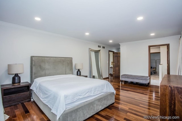 304 Polo Ln, Oak Brook, IL 60523 - bedroom with crown molding, wood finished floors, and recessed lighting
