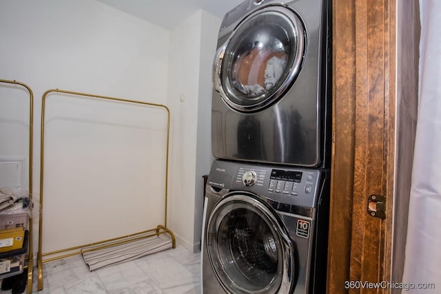 304 Polo Ln, Oak Brook, IL 60523 - laundry area with stacked washing machine and dryer