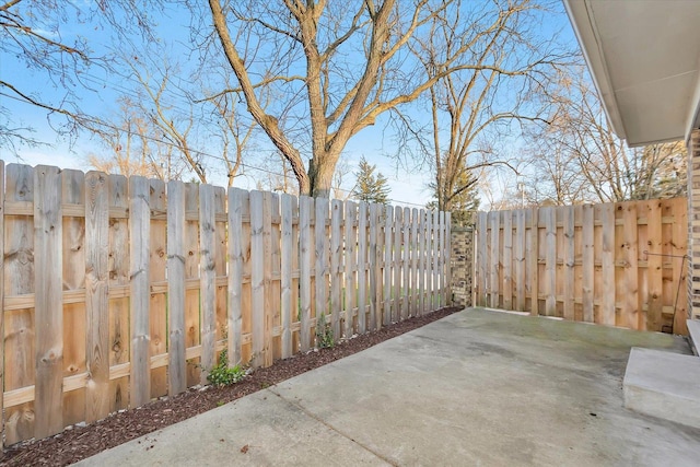 view of patio with a fenced backyard