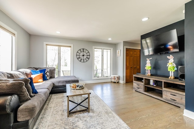 8001 William Dr, Willowbrook, IL 60527 - living room with wood finished floors, baseboards, and recessed lighting
