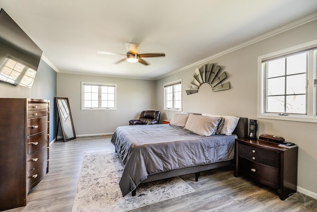 8001 William Dr, Willowbrook, IL 60527 - bedroom with baseboards, ornamental molding, and wood finished floors