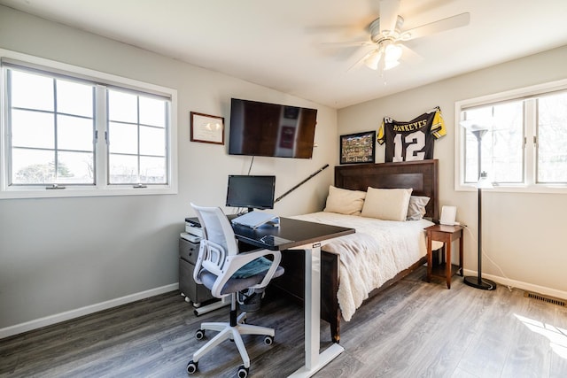 8001 William Dr, Willowbrook, IL 60527 - bedroom featuring baseboards, multiple windows, and wood finished floors