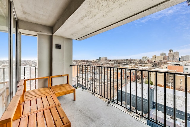 balcony with a view of city