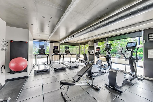 gym with visible vents