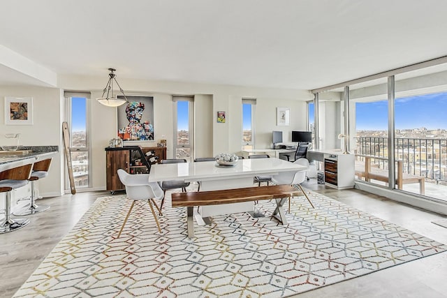 1960 N Lincoln Park W Unit 1103-2, Chicago, IL 60614 - dining room with an office area and light wood-style flooring