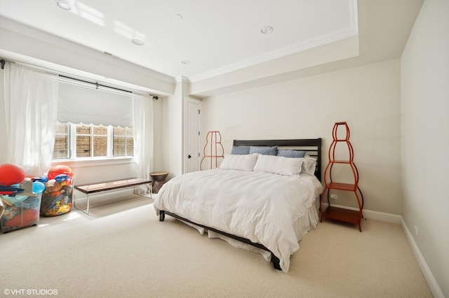 494 Sheridan Rd, Glencoe, IL 60022 - bedroom with crown molding, baseboards, and light colored carpet