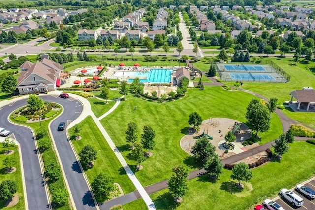 drone / aerial view with a residential view