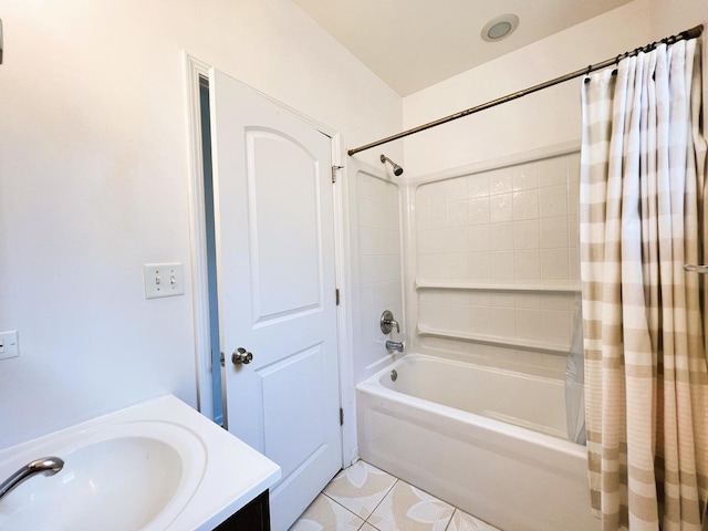 3436 S Wallace St, Chicago, IL 60616 - bathroom featuring tile patterned floors, shower / tub combo, and vanity