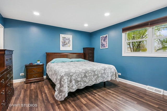 403 E Amherst St, Palatine, IL 60074 - bedroom featuring recessed lighting, baseboards, dark wood finished floors, and visible vents